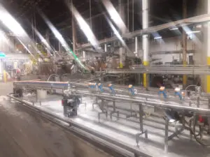 A factory with many machines in it